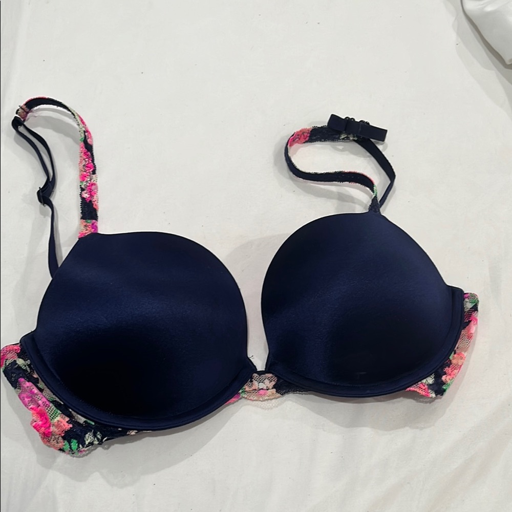 PINK Victoria's Secret Floral Bra with Pink Cups
